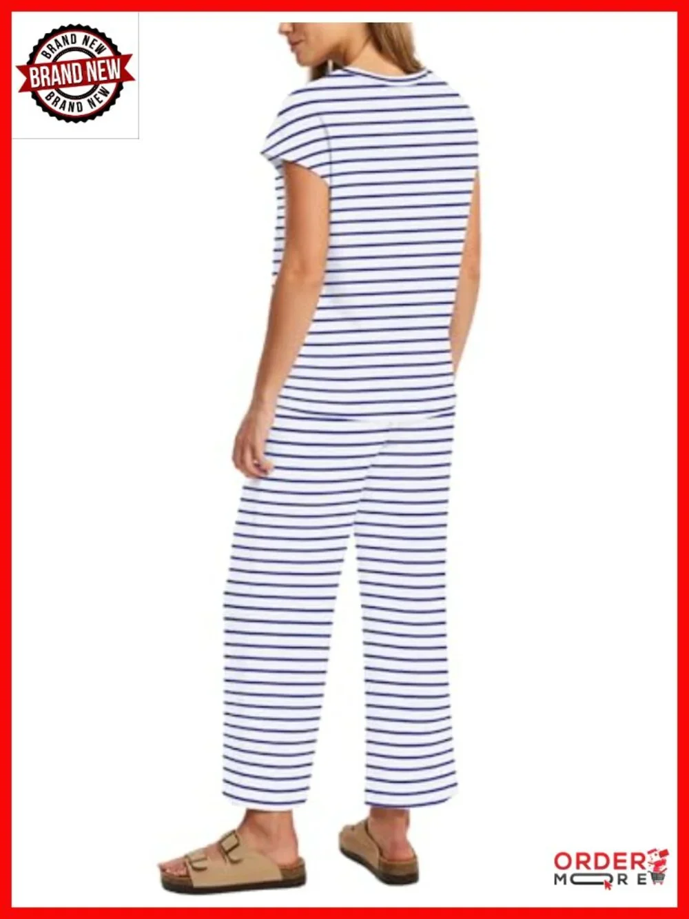Women's 2 Piece Lounge Set Cap Sleeve Top & Pants Silky Soft Vacation Outfit